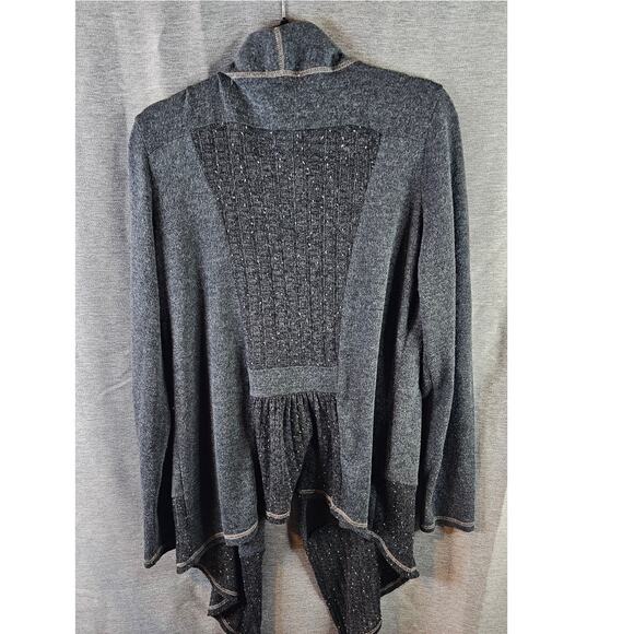 Miss Me Womens Gray Open Front Embellished Cardigan Duster Sweater Lace LARGE - Picture 6 of 7